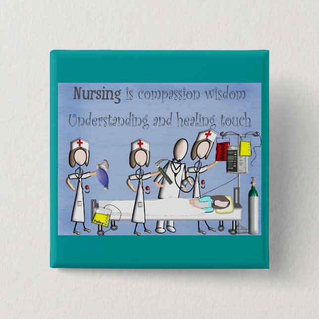 Nurse Art Gifts 2 Inch Square Button (Front)