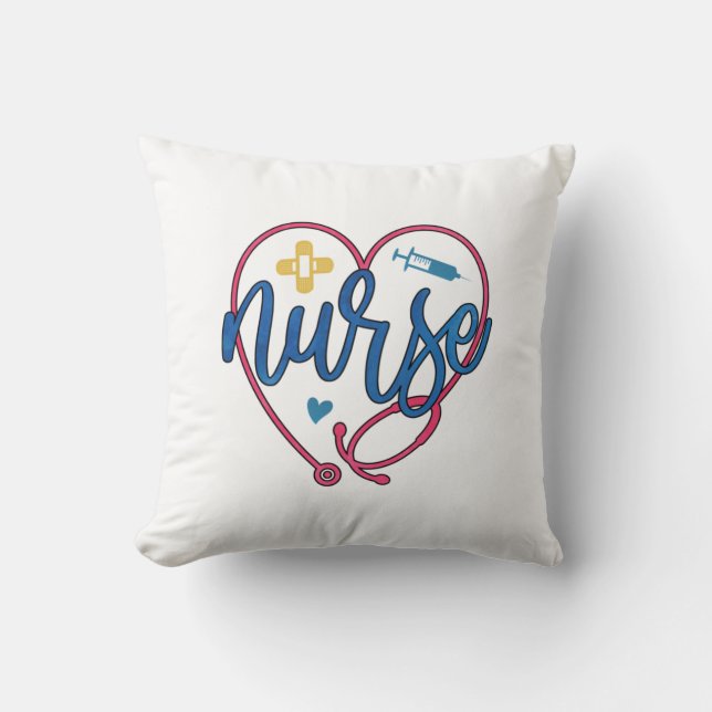 Nurse Art Nurse Throw Pillow (Front)
