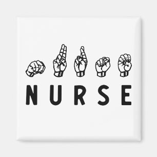 Nurse ASL hand sign language Nursing Grad RN gifts Magnet