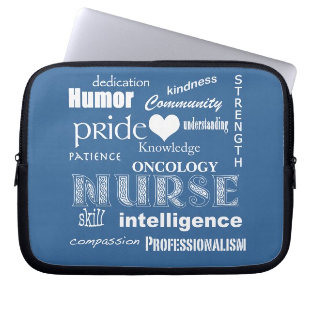 Nurse Attributes/ONCOLOGY (Customizable) Laptop Sleeve (Front)
