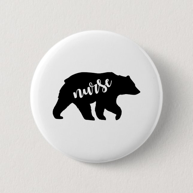 Nurse Bear  2 Inch Round Button (Front)