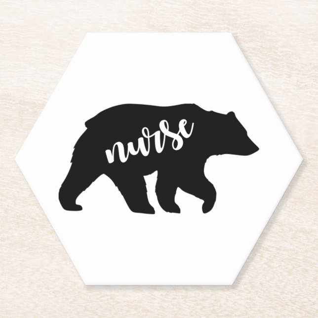 Nurse Bear  Paper Coaster (Front)