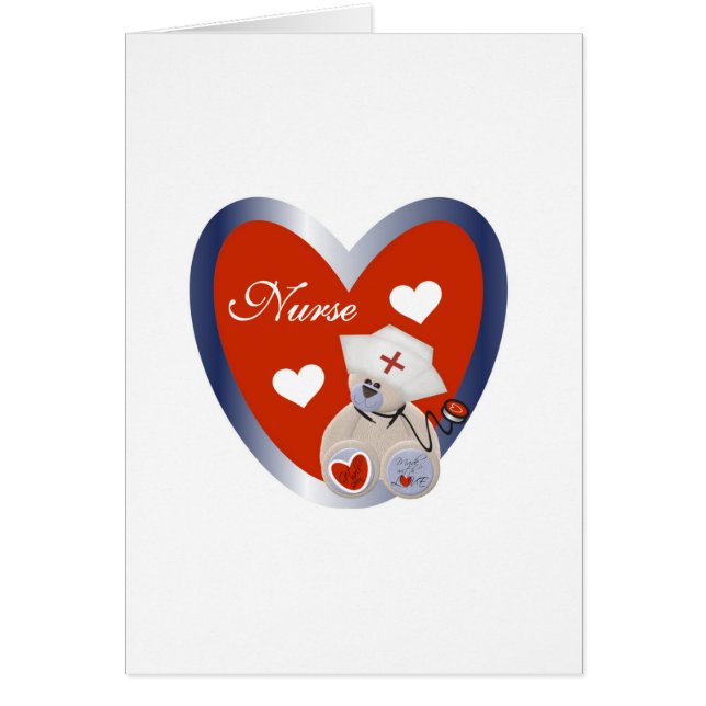 Nurse Bear With Heart T-shirts and Gifts (Front)