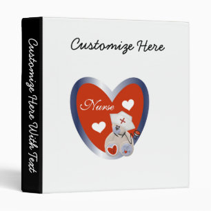 Nurse Bear With Heart T-shirts and Gifts Binder