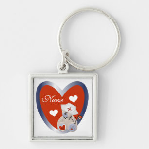 Nurse Bear With Heart T-shirts and Gifts Keychain