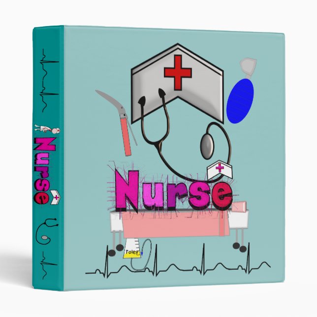 Nurse Binder, Unique Design for Nurses Binder (Front/Spine)