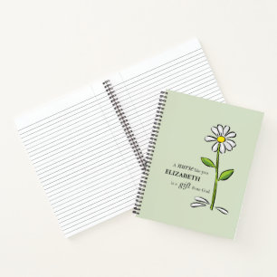 Nurse Birthday Religious Green Daisy Personalized Notebook
