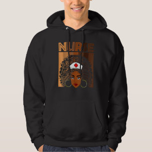 Nurse Black Women Black History Month Afro African Hoodie