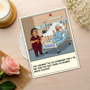Nurse Blasts Patient With Extinguisher Get Well Postcard