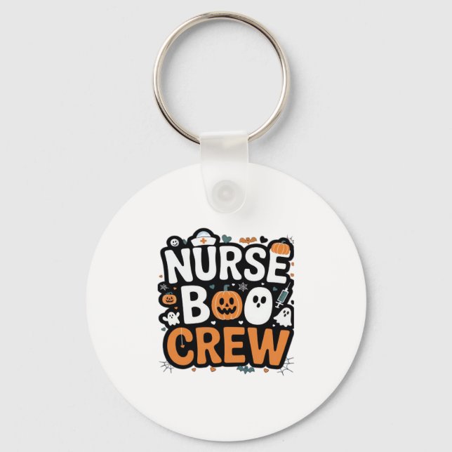 Nurse Boo Crew  Halloween Healthcare Hero  Spooky  Keychain (Front)