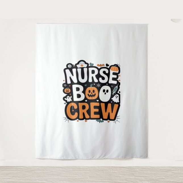 Nurse Boo Crew  Halloween Healthcare Hero  Spooky  Tapestry (Front)
