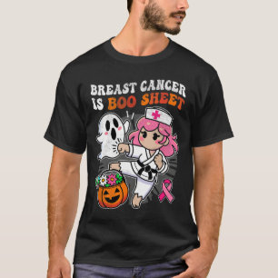 Nurse Breast Cancer Awareness Karate Fight Ghost H T-Shirt