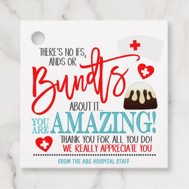 Nurse Bundt Cake Gift Tag (Front)