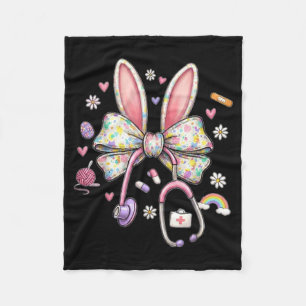Nurse Bunny Funny Easter Nurse Cute Nurse Nursing Fleece Blanket