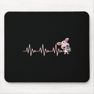 Nurse Bunny Heartbeat Easter Egg Hunting Rabbit Nu Mouse Pad