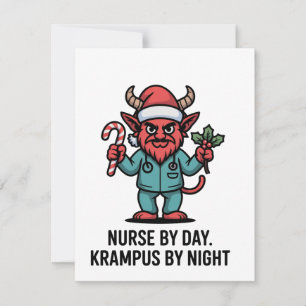 Nurse by Day Krampus by Night Nursing Nurse  Card