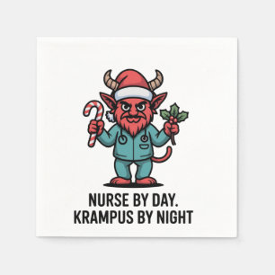 Nurse by Day Krampus by Night Nursing Nurse Napkin