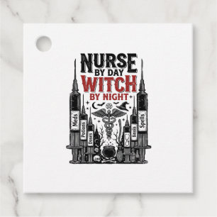 Nurse By Day Witch By Night Halloween Design_1 Favour Tags