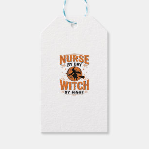 Nurse by Day Witch by Night Halloween Design_1 Gift Tags