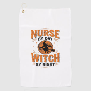 Nurse by Day Witch by Night Halloween Design_1 Golf Towel