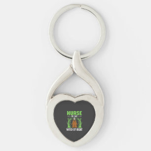 Nurse By Day Witch By Night Halloween Design_1 Keychain