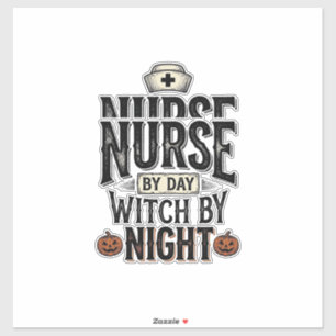 Nurse By Day Witch By Night Halloween Shirt Design