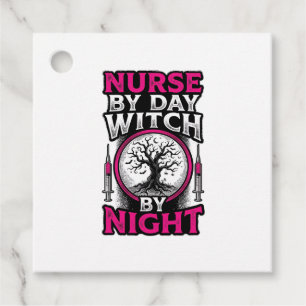 Nurse By Day Witch By Night Halloween Shirt Design Favour Tags