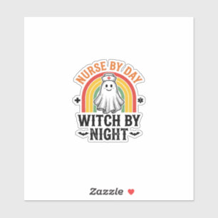 Nurse By Day Witch By Night Vintage Ghost Design_1