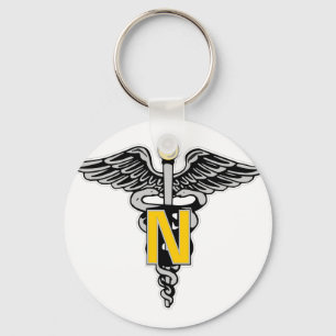 Nurse Caduceus Keychain