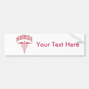 Nurse Caduceus Rose Bumper Sticker