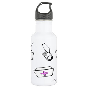 Nurse Cap and Stethoscope 532 Ml Water Bottle
