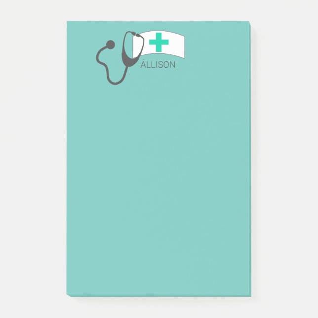 Nurse Cap Medical Stethoscope Personalized Post-it Notes (Front)