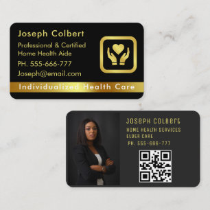 Nurse Caregiver Modern Gold Medical Care  Business Card