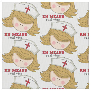 Nurse cartoon Pima cotton fabric