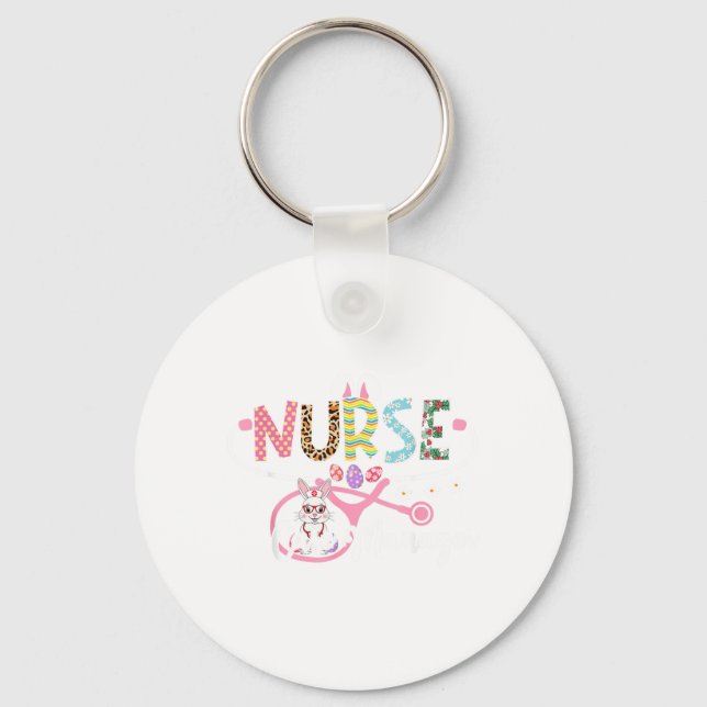 Nurse Case Manager Easter Bunny Egg Stethoscope Keychain (Front)