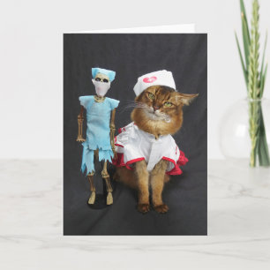 Nurse Cat and Dr. Bones Card
