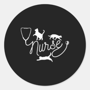 Nurse Cat Mom - Rn Nurse And Cat Lovers Classic Round Sticker