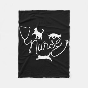 Nurse Cat Mom - Rn Nurse And Cat Lovers Fleece Blanket