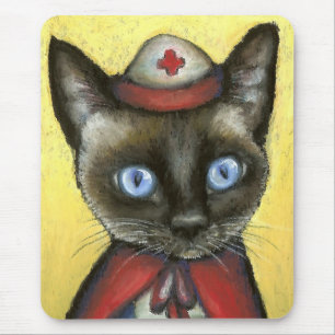 Nurse cat mouse pad