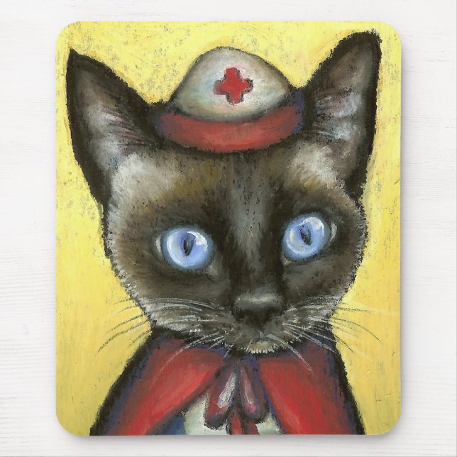 Nurse cat mouse pad (Front)