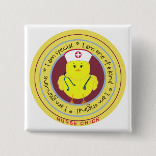 Nurse Chick 2 Inch Square Button