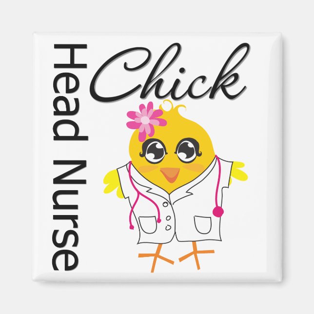 Nurse Chick v2 Head Nurse Magnet (Front)
