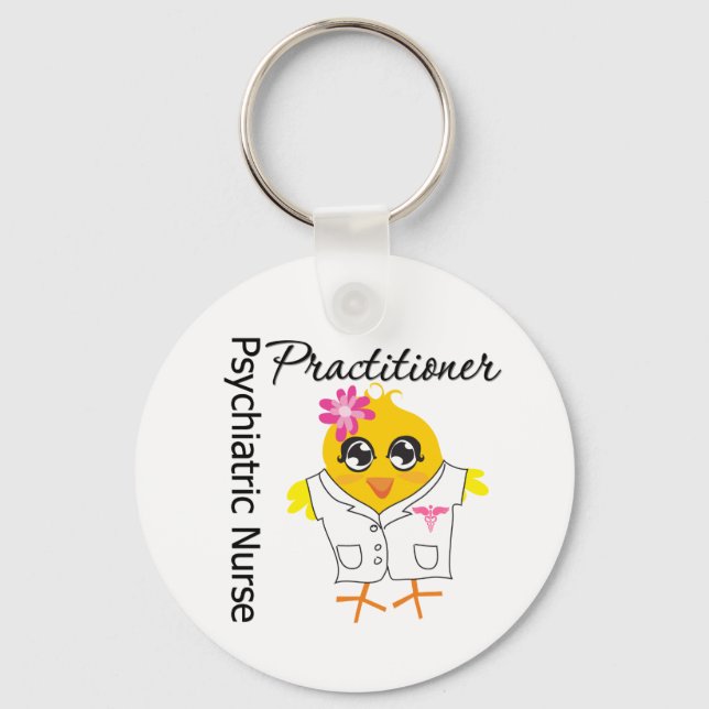 Nurse Chick v2 Psychiatric Nurse Practitioner Keychain (Front)