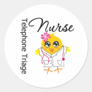Nurse Chick v2 Telephone Triage Nurse Classic Round Sticker