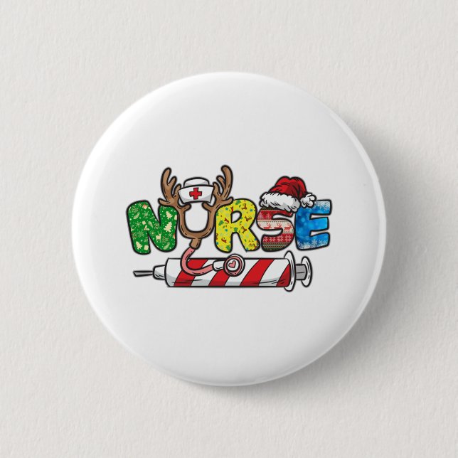 Nurse Christmas   2 Inch Round Button (Front)