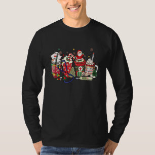 Nurse Christmas Coffee Iced Latte Xmas Nursing Ste T-Shirt