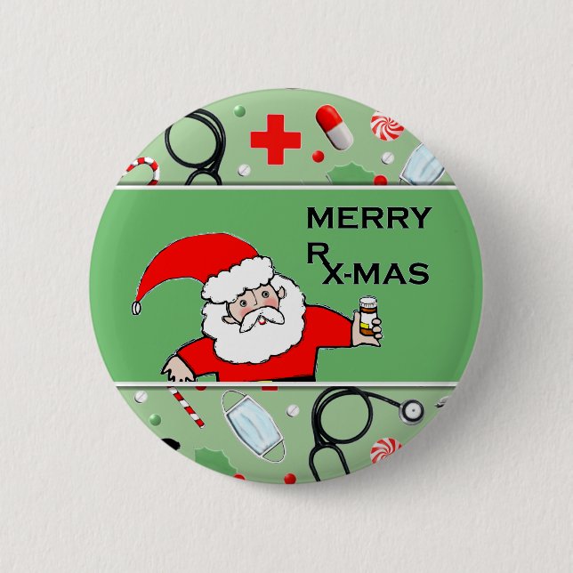 Nurse Christmas flair 2 Inch Round Button (Front)
