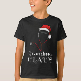 Nurse Christmas Grandma Claus Matching Pajama Sant T-Shirt