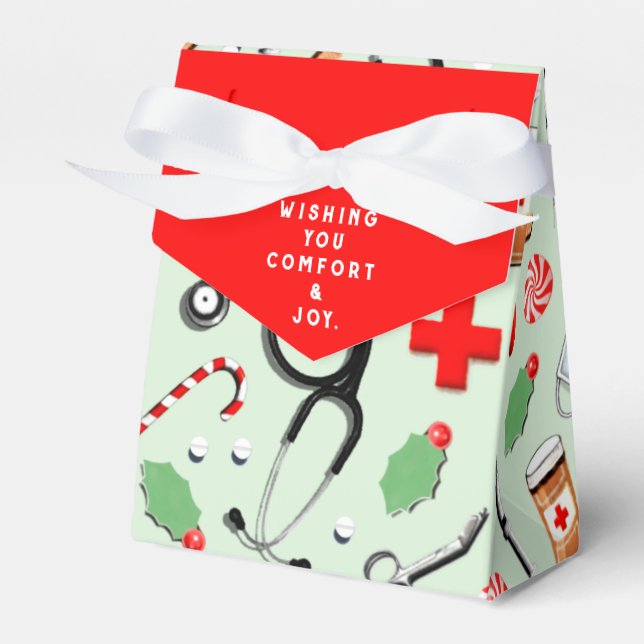 Nurse Christmas Holiday Favor Box (Front Side)