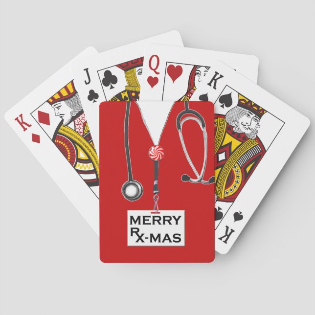 Nurse Christmas Holiday Gift Playing Cards (Back)